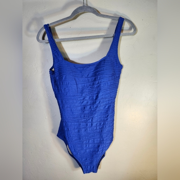 Gottex Royal Blue One Piece Swimsuit Sz 12 - Picture 1 of 8